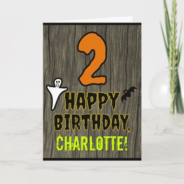 2nd Birthday: Spooky Halloween Theme + Custom Name Card (Front)