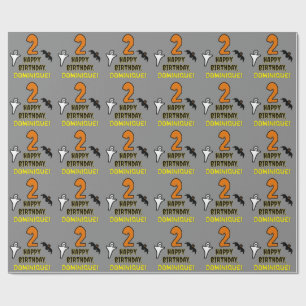 2nd Birthday: Spooky Halloween Theme + Custom Name Wrapping Paper