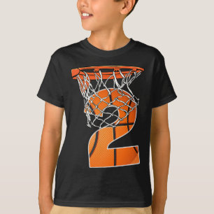 2nd Birthday Sport 2 Years Old Basketball 2 Boys K T-Shirt