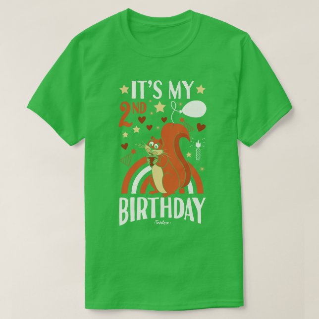 2nd Birthday Squirrel T-Shirt (Design Front)