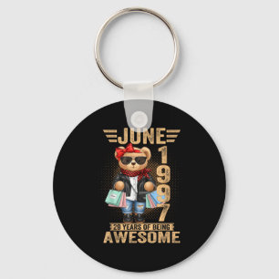 2nd birthday strawberry auntie of the two sweet keychain