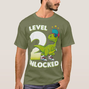 2nd Birthday T Shirt Dinosaur Rex 2 Years Old