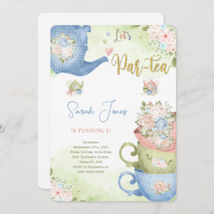 2ND Birthday Tea Party Invitation