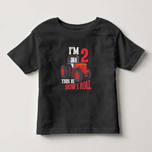 2nd Birthday Tractor loving Kid 2 Year Old Farmer Toddler T-shirt