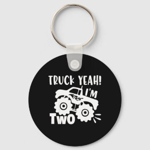 2nd Birthday Truck Yeah Im Two Funny Joke Family Keychain