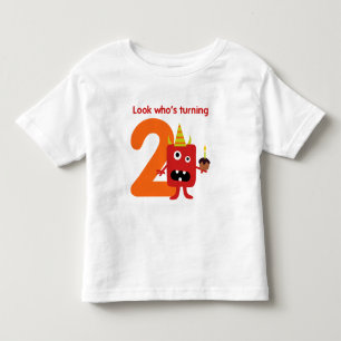 2nd Birthday Tshirt Cute Monster