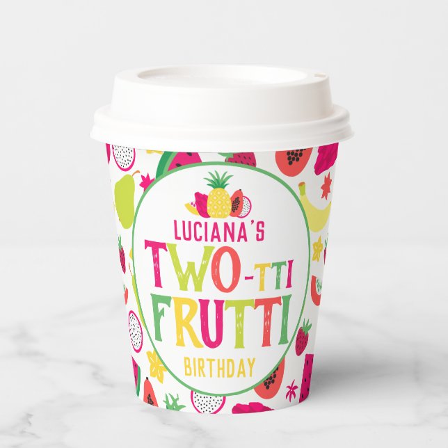 2nd Birthday Two-tti Frutti Fruit Birthday Party Paper Cups (Front)