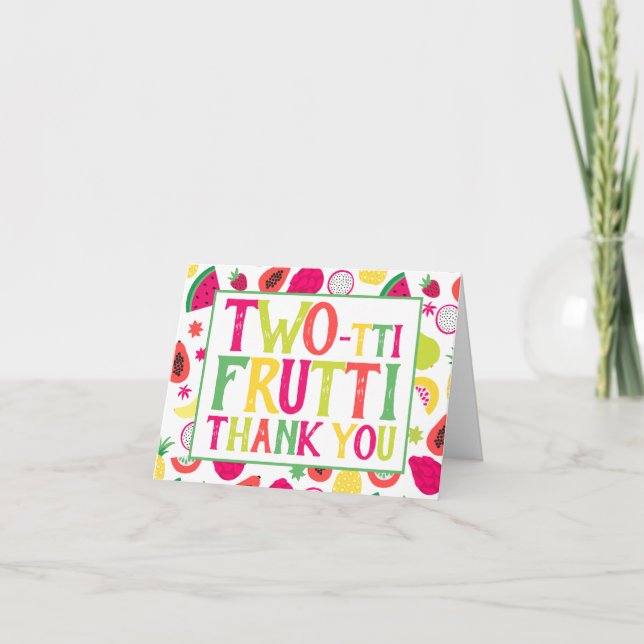 2nd Birthday Two-tti Frutti Fruit Thank You (Front)