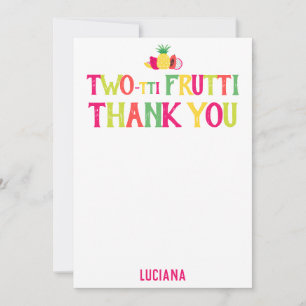 2nd Birthday Two-tti Frutti Thank You Personalized