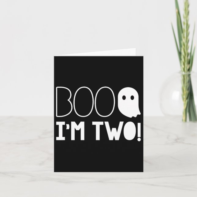 2nd Birthday Two Year Old Boo I'm Two! Halloween G Card (Front)