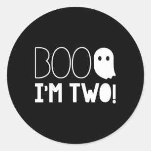 2nd Birthday Two Year Old Boo I'm Two! Halloween G Classic Round Sticker