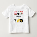 2nd Birthday Two Year Old Farm Birthday Toddler T-shirt<br><div class="desc">2nd Birthday Two Year Old Farm Birthday Shirt. Oink Baa Moo Farm Birthday Shirt for 2nd Birthday. Two year old pig cow sheep farm shirt. www.SamAnnDesigns.com</div>