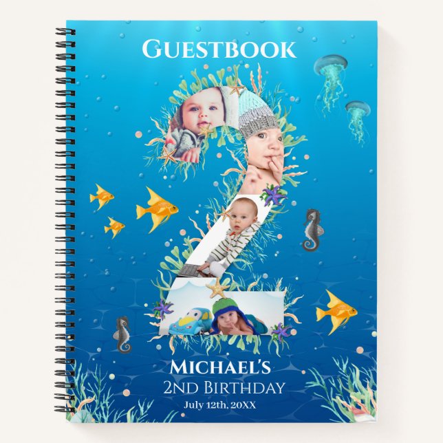 2nd Birthday Under The Sea Photo Guest Book (Front)