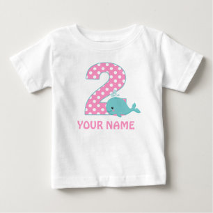 2nd Birthday Whale Girl Personalized T-shirt