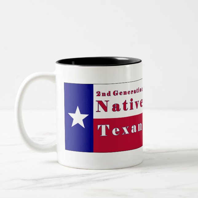 2nd Generation Native Texan Flag Two-Tone Coffee Mug (Left)