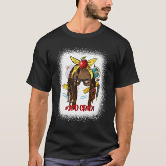 2ND Grade Afro Messy Bun Hair Fun Back To School C T-Shirt