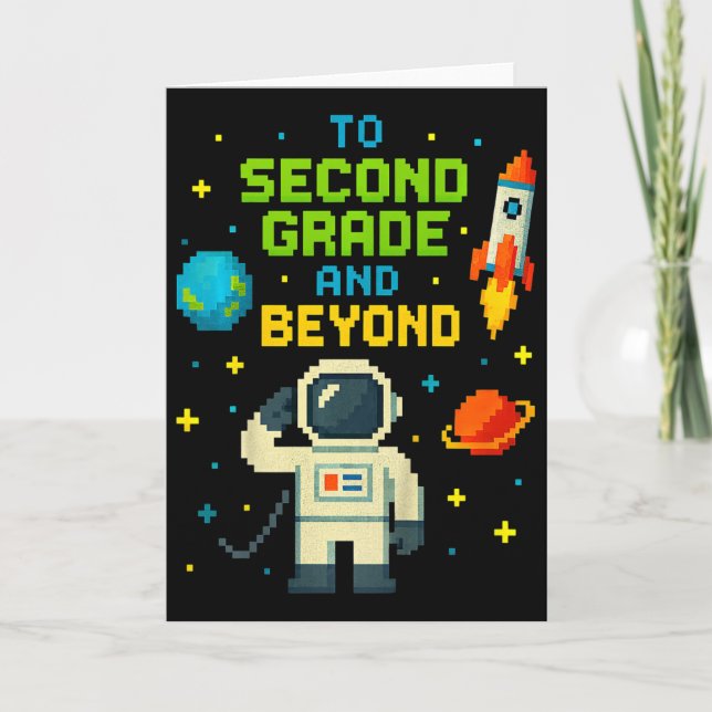 2nd Grade And Beyond Astronaut Space Boys Gamer Fi Card (Front)