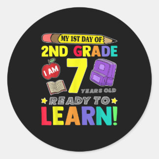 2nd Grade Back to First Day of School T-Shirt Classic Round Sticker