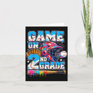 2nd Grade Back To School Baseball Drip Ice Cream Card