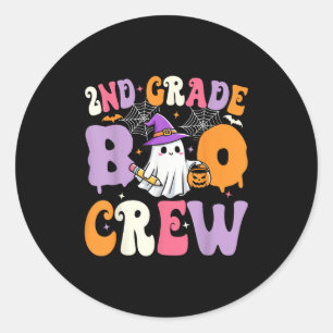 2nd Grade Boo Crew Spooky Second Grade Halloween T Classic Round Sticker