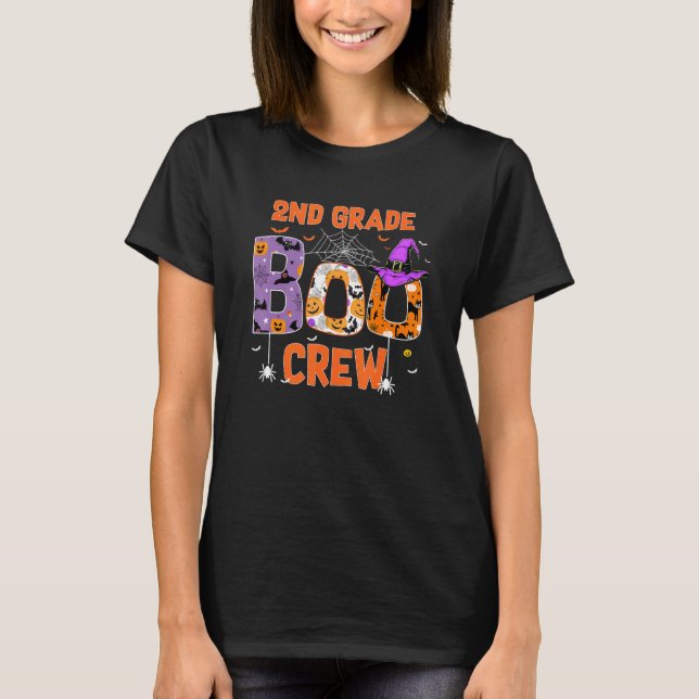 2nd Grade Boo Crew Teachers Students Halloween Cos T-Shirt (Front)