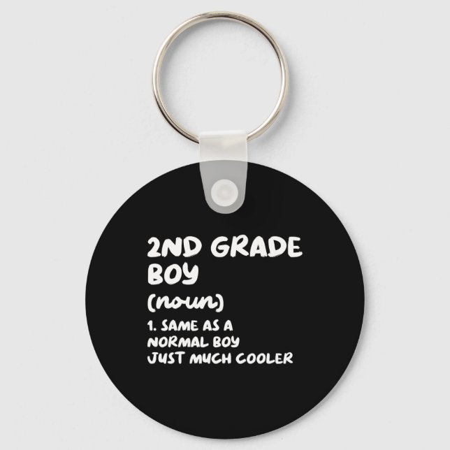 2nd Grade Boy Definition Fun Ck To School Student  Keychain (Front)