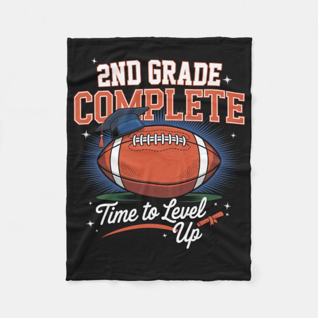 2nd Grade Complete Time To Level Up Footll Last Da Fleece Blanket (Front)