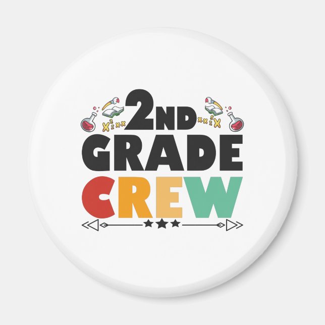 2ND Grade Crew Funny Back To School Student Gift Magnet (Front)