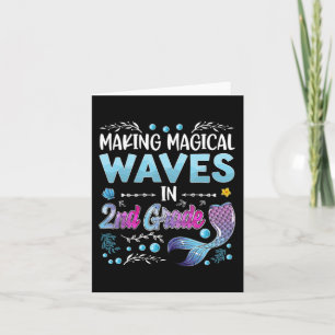 2nd Grade Cute Mermaid girls 1st day of back to sc Card