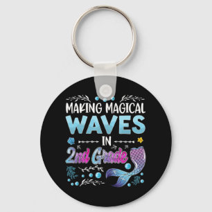 2nd Grade Cute Mermaid girls 1st day of back to sc Keychain