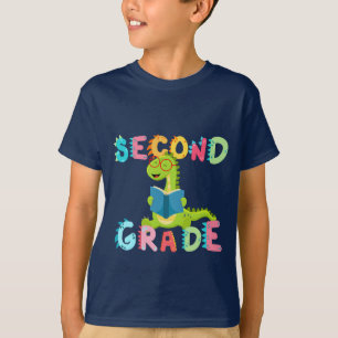 2nd Grade Dinosaur crew team Boys kids school T-Shirt