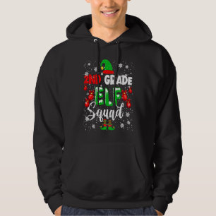 2nd Grade ELF Squad Funny Christmas ELF Kids Teach Hoodie
