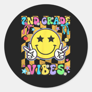 2nd Grade For Girls Boy Teacher Second Grade Back Classic Round Sticker