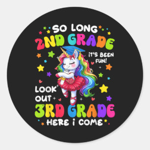 2nd Grade Graduation Girl 3rd Grade Here I Come Un Classic Round Sticker