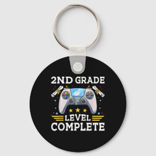 2nd Grade Graduation Level Complete Video Gamer 20 Keychain