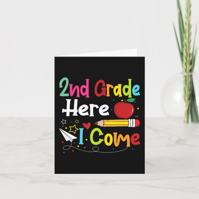 2nd Grade Here I Come Teacher Back To School Boys  Card (Front)