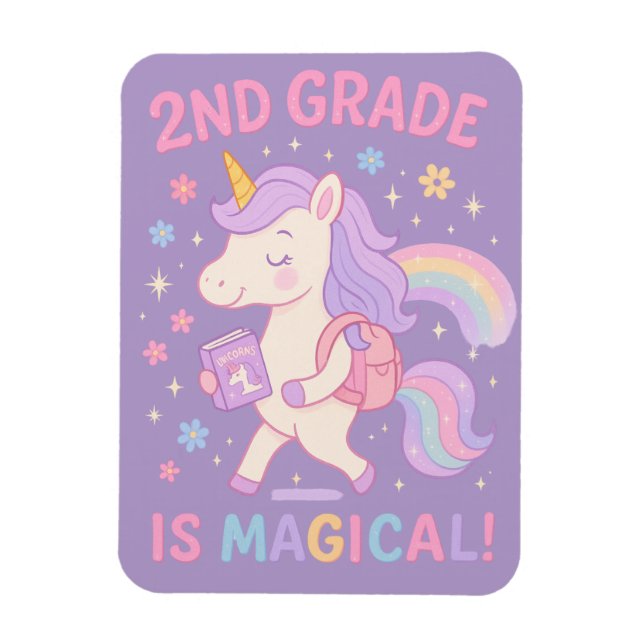 2nd Grade is Magical Back to School Unicorn Magnet (Vertical)