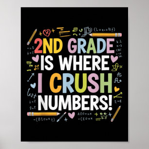 2nd Grade Is Where I Crush Numbers Math Back To Sc Poster