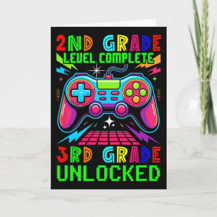 2nd Grade Level Complete 3rd Grade Unlocked Gamer  Card