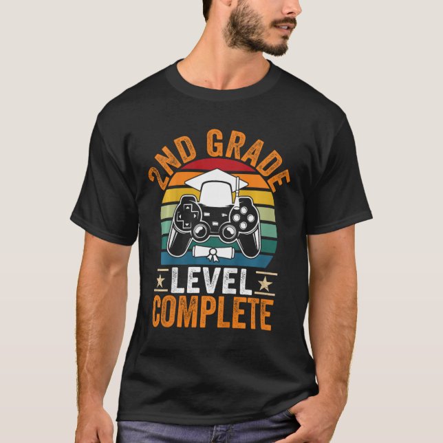 2nd Grade Level Complete Cute Gamer Cl Of 2024 Gra T-Shirt (Front)
