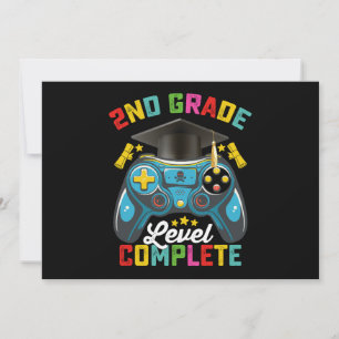 2nd Grade Level Complete Graduation Gaming Gamer Invitation