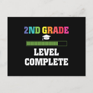 2nd Grade Level Complete Kids Back to School Gamer Postcard