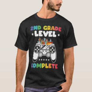 2nd Grade Level Complete Kids Gamer Game Controlle T-Shirt