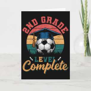 2nd Grade Level Complete Soccer Boy Girl Last Day Card