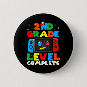 2nd Grade Level Complete Video Game Last Day Of Sc 2 Inch Round Button
