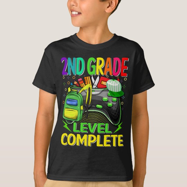 2nd Grade Level Complete Video Game T-Shirt (Front)