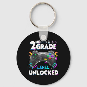 2nd Grade Level Unlocked Back To School First Day Keychain