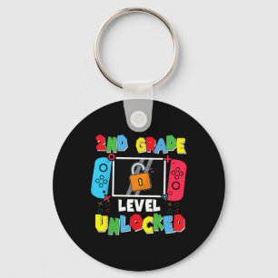 2nd Grade Level Unlocked Back To School First Day Keychain