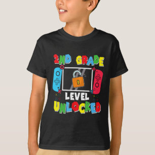 2nd Grade Level Unlocked Back To School First Day  T-Shirt