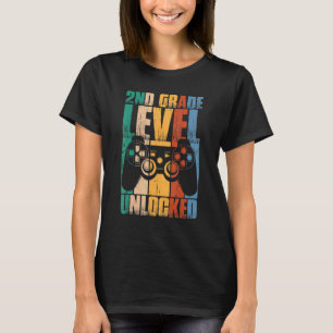 2nd Grade Level Unlocked Back To School Game Contr T-Shirt